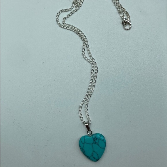 New S925 Sterling Silver Handmade Natural Polished Turquoise Stone 18” Necklace - Picture 10 of 15